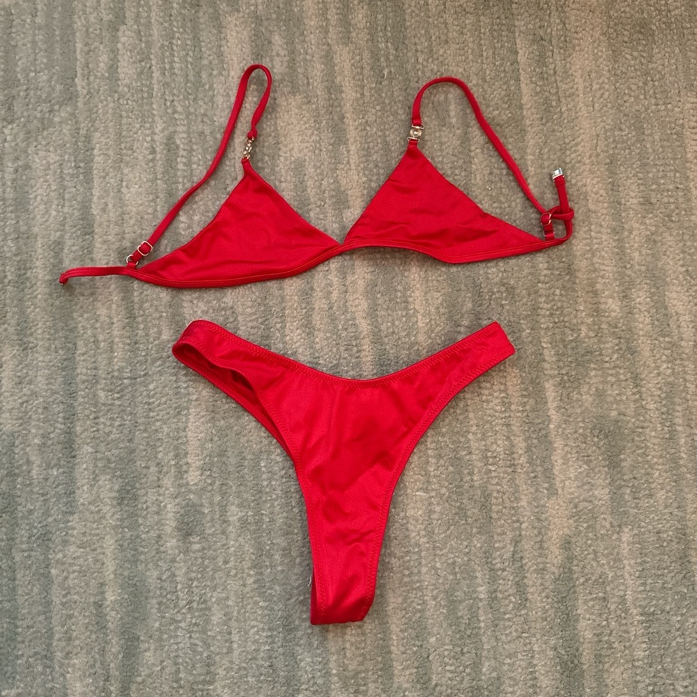 Sommer Swim- XS M Red Triangle Bikini Set - Women Swim Bikini